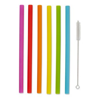 RSVP International 10 in Silicone Smoothie Straw 6 pc