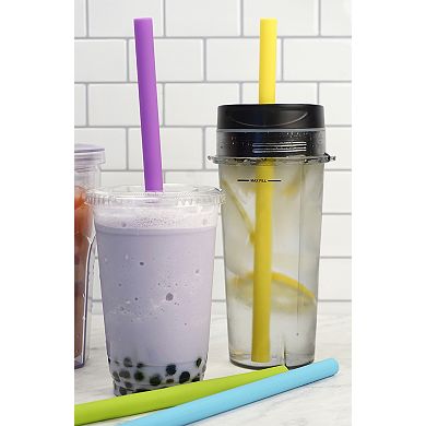 RSVP International 10in Silicone Smoothie Straw 6 Piece