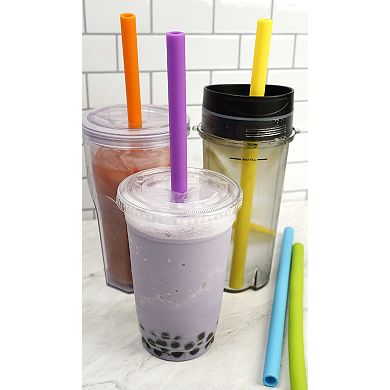 RSVP International 10in Silicone Smoothie Straw 6 Piece