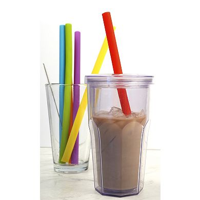 RSVP International 10in Silicone Smoothie Straw 6 Piece