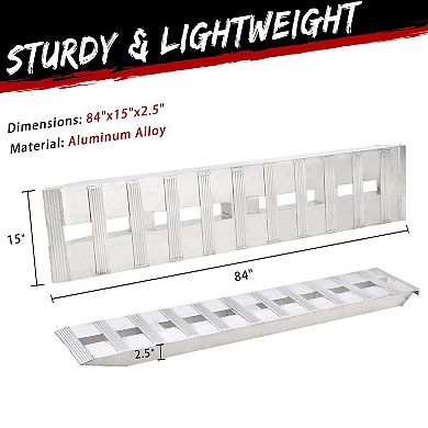 5-piece aluminum heavy-duty loading ramp, suitable for trucks, tractors, lawn mowers,snow blowers