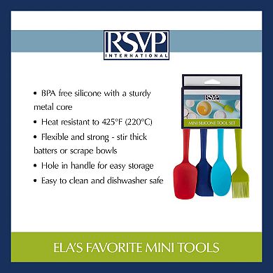 RSVP International Ela Series Mini Silicone Tool 4 Piece