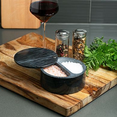 RSVP International Salt Box - Black Marble