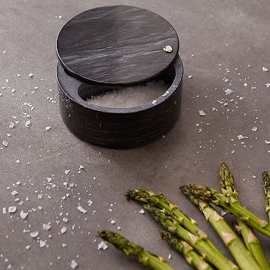RSVP International Salt Box - Black Marble