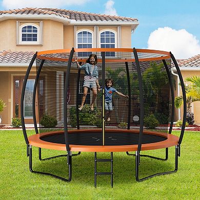 12 Foot ASTM Approved Recreational Trampoline with Ladder