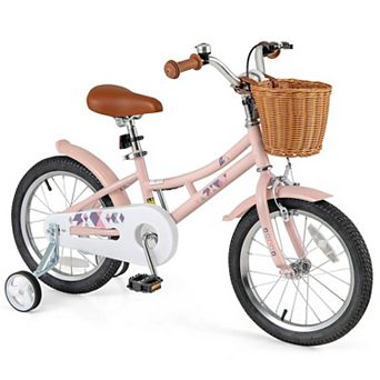 16 Inch Kids Bike Bicycle with Training Wheels and 2 Brake System Ages 4-7 Years Old-16 inches