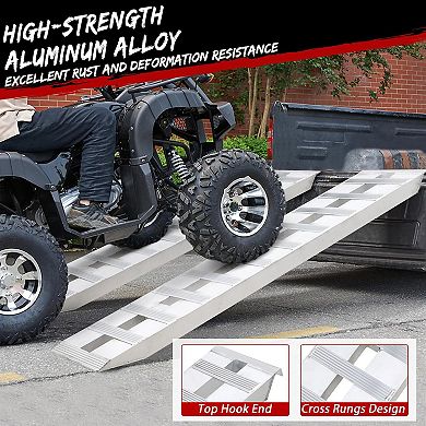3-piece aluminum heavy-duty loading ramp, suitable for trucks, tractors, lawn mowers,snow blowers
