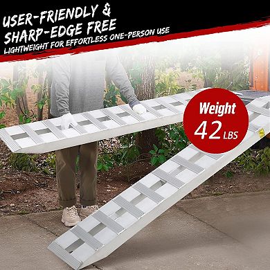 3-piece aluminum heavy-duty loading ramp, suitable for trucks, tractors, lawn mowers,snow blowers
