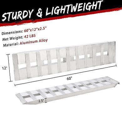 3-piece aluminum heavy-duty loading ramp, suitable for trucks, tractors, lawn mowers,snow blowers