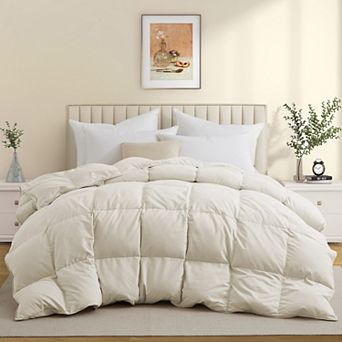 Peace Nest All Season White Goose Feather Down Comforter