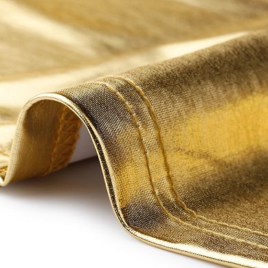 Plus Size Women's Metallic Shrug Long Sleeve Open Front Sparkly Party Cropped Bolero Jackets