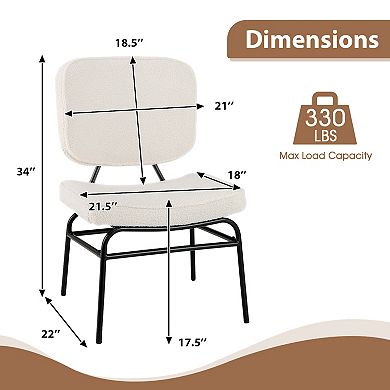 Upholstered Accent Chair Sherpa Reading Chair with Sponge Padding
