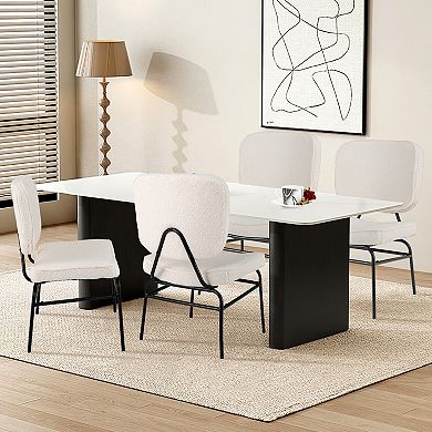 Upholstered Accent Chair Sherpa Reading Chair with Sponge Padding