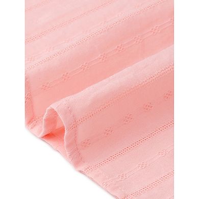 Women's Plus Size Summer Top Casual Square Neck Ruffle Sleeve Pleated Front Hollow Tops Blouse