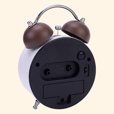 Silent Mechanical Alarm Clock Non-Tick Movement, Classic Dial, Compact Size 3.3"x2.2"x5.1"