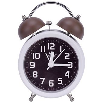 Silent Mechanical Alarm Clock Non-Tick Movement, Classic Dial, Compact Size 3.3"x2.2"x5.1"