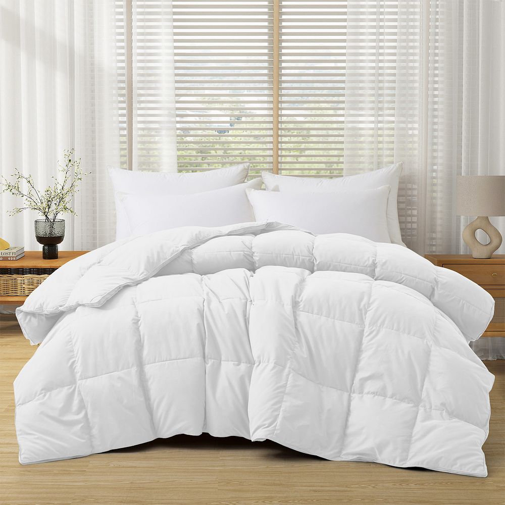 Peace Nest All Season Comforter with Down Feather Fiber Fill - White, FULL/QUEEN