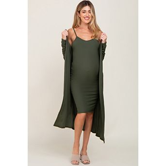 Maternity Ribbed Cardigan 2 pc Set
