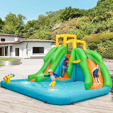 Inflatable Water Park Bounce House With Climbing Wall Without Blower