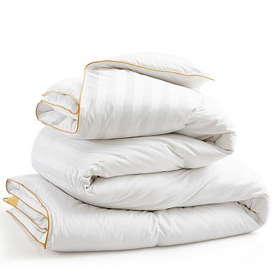 Puredown Hotel Quality White Goose Feather Down Comforter with 500TC 100% Cotton Cover