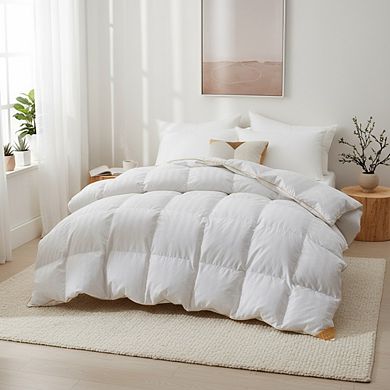 Puredown Hotel Quality White Goose Feather Down Comforter with 500TC 100% Cotton Cover