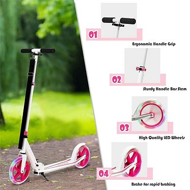 Portable Folding Sports Kick Scooter with LED Wheels