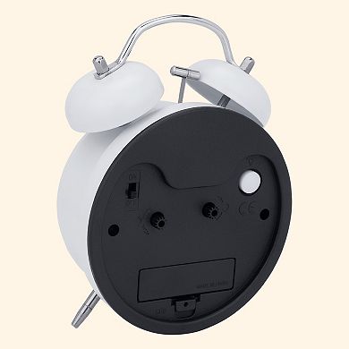 Premium Mechanical Alarm Clock Metal Casing, Nightlight, Silent Operation for Decor 4.3"x2.2"x6.3"
