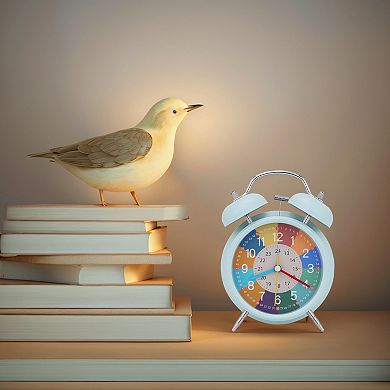 Premium Mechanical Alarm Clock Metal Casing, Nightlight, Silent Operation for Decor 4.3"x2.2"x6.3"