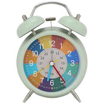 Premium Mechanical Alarm Clock Metal Casing, Nightlight, Silent Operation for Decor 4.3"x2.2"x6.3"
