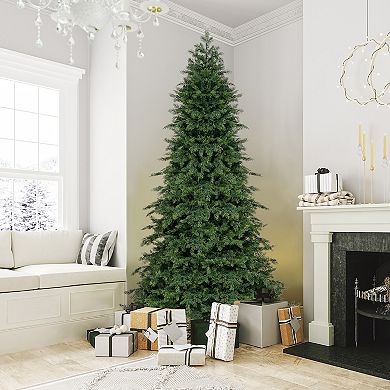 Gymax 7.5 FT Artificial Xmas Tree w/ 1019 PE PVC Branch Tips & Folding Metal Stand