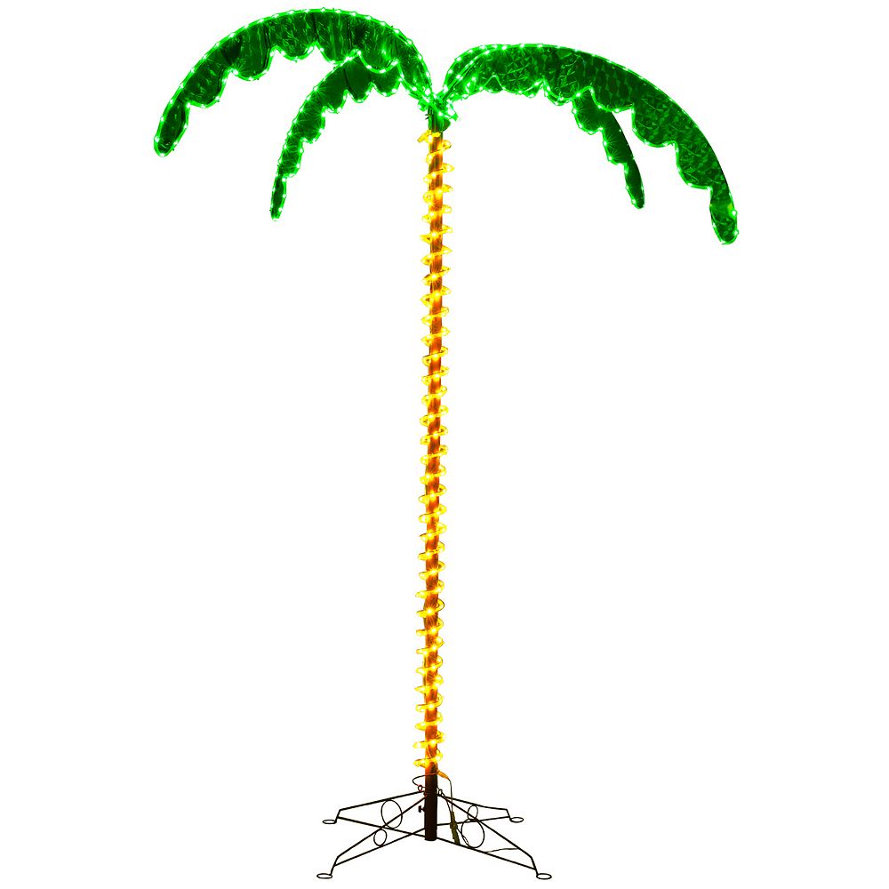Gymax 7.5 FT Lighted Palm Tree w/332 LED Lights Holographic Trunk