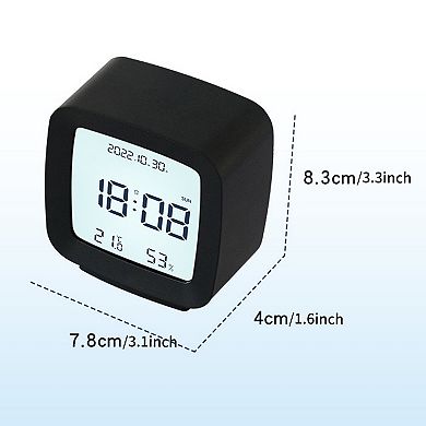 Voice Control Clock with Temperature/Humidity Display, Simple Operation for Bedroom 3.1"x1.6"x3.3"