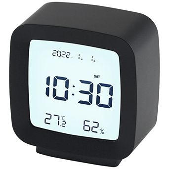 Voice Control Clock with Temperature/Humidity Display, Simple Operation for Bedroom 3.1"x1.6"x3.3"