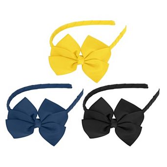 3 pc Bow Hairbands Non-slip Fashion 0.35" Wide Headband for Women