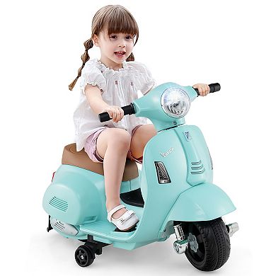 Kids Ride on Motorcycle Licensed Vespa with LED Headlight and Horn Sound
