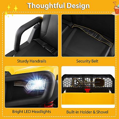 24V Ride On Dump Truck Licensed Caterpillar 2-Seater Kids Car with Remote Control