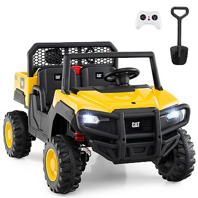 24V Ride On Dump Truck Licensed Caterpillar 2-Seater Kids Car with Remote Control