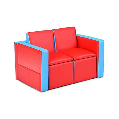 Convertible Kids Sofa Chair and Table Set for Playroom