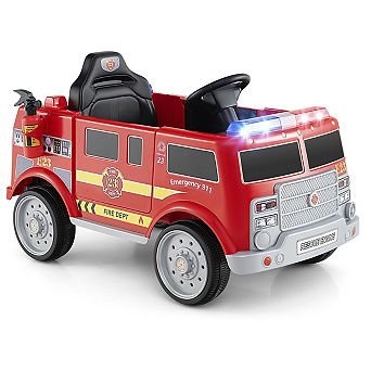 Kids Ride on Fire Truck with Remote Control and Extinguisher-Red