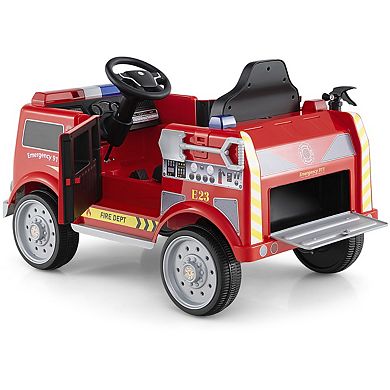 Kids Ride on Fire Truck with Remote Control and Extinguisher-Red