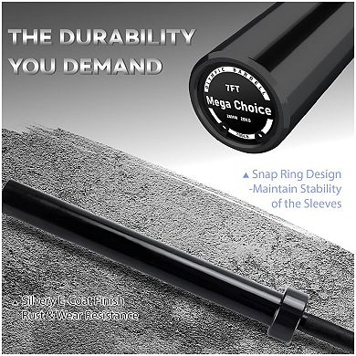7FT 45LB Powerlifting Barbell, Heavy-Duty 700LB Capacity, 2-Inch Weight Bar