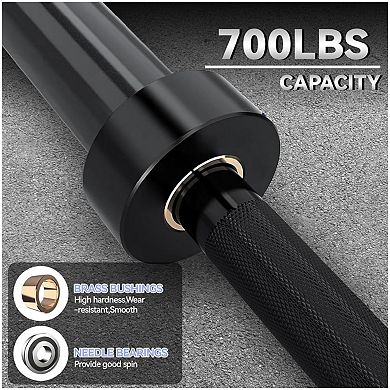 7FT 45LB Powerlifting Barbell, Heavy-Duty 700LB Capacity, 2-Inch Weight Bar