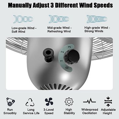 18 Inch Metal Adjustable Oscillating Pedestal Fan