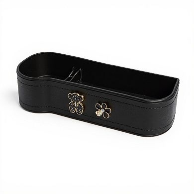 Car Seat Gap Organizer Storage Box for Console Side with Sleek Leather Finish