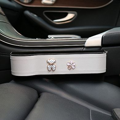 Car Seat Gap Organizer Storage Box for Console Side with Sleek Leather Finish