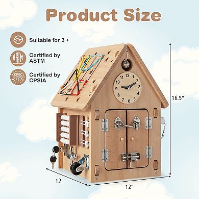 Multi-Purpose Busy House with Sensory Activities and Storage Space