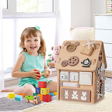 Multi-Purpose Busy House with Sensory Activities and Storage Space