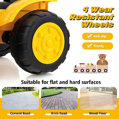 12V Kids Ride On Excavator with Remote Control and Music for Ages 3 and Up