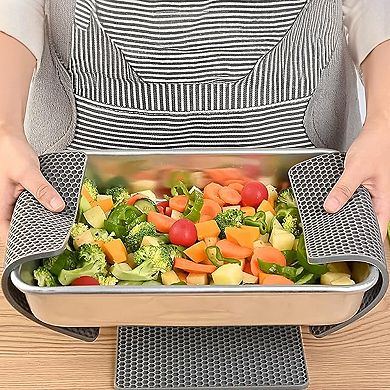 Cheer Collection Silicone Trivet Set for Hot Pots and Pans Protective Heat Resistant Kitchen Tools