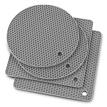 Cheer Collection Silicone Trivet Set for Hot Pots and Pans Protective Heat Resistant Kitchen Tools